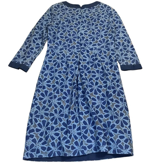 Lands End Floral Blue Sheath Dress Size 8 - Picture 5 of 6